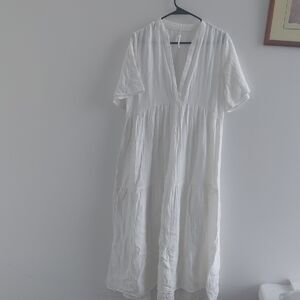 Anthropologie White Midi Dress